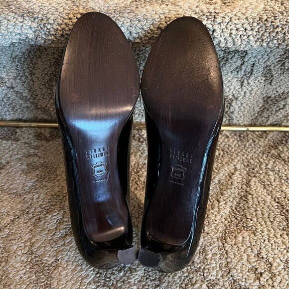 EEUC Stuart Weitzman Classic Black Patent Leather Platform Pumps Shoes Heels 8N - Picture 5 of 5